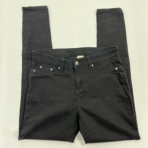 Faded Glory Solid Skinny Leg Stretch Fit Denim Womens Black Jeans 6